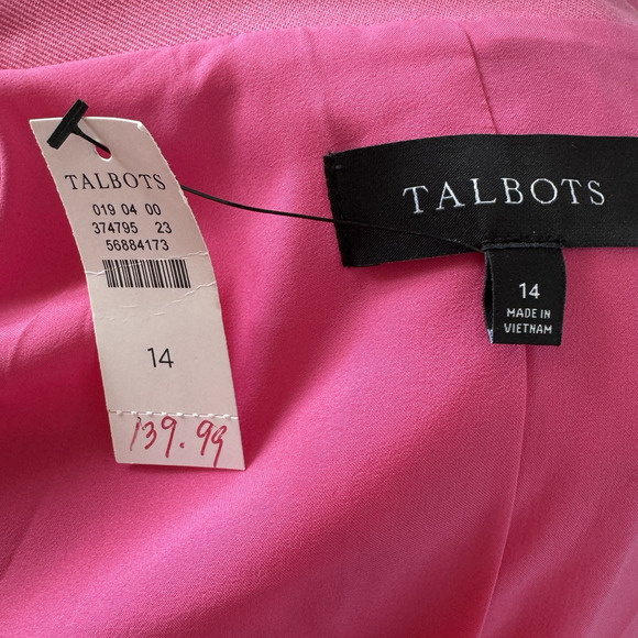 NWT $140 Talbots Pink Blazer 3-Button Size 14 Office Preppy Spring Easter Barbie - Picture 5 of 6